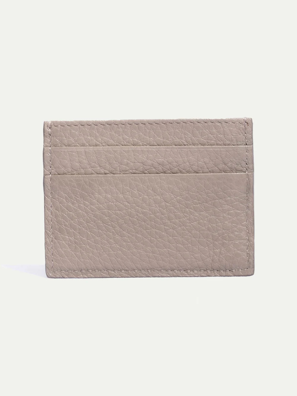 Taupe leather card holder